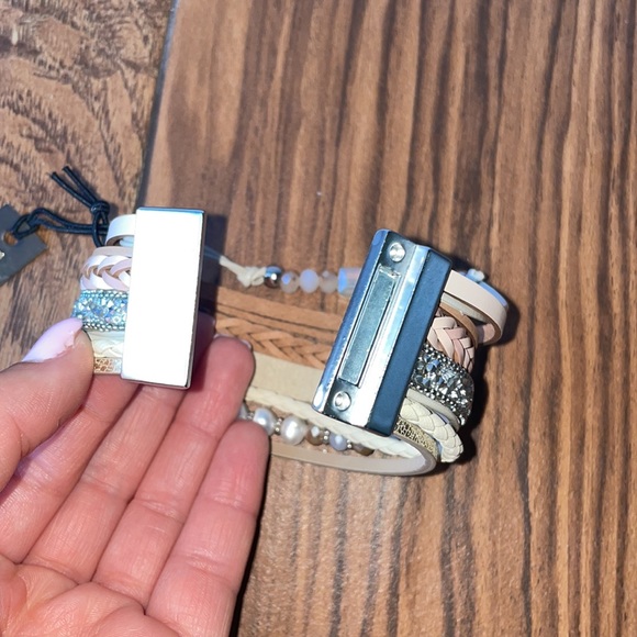 Coco + Carmen | Women's Pink & Tan Bracelet | 8" - Picture 6 of 7